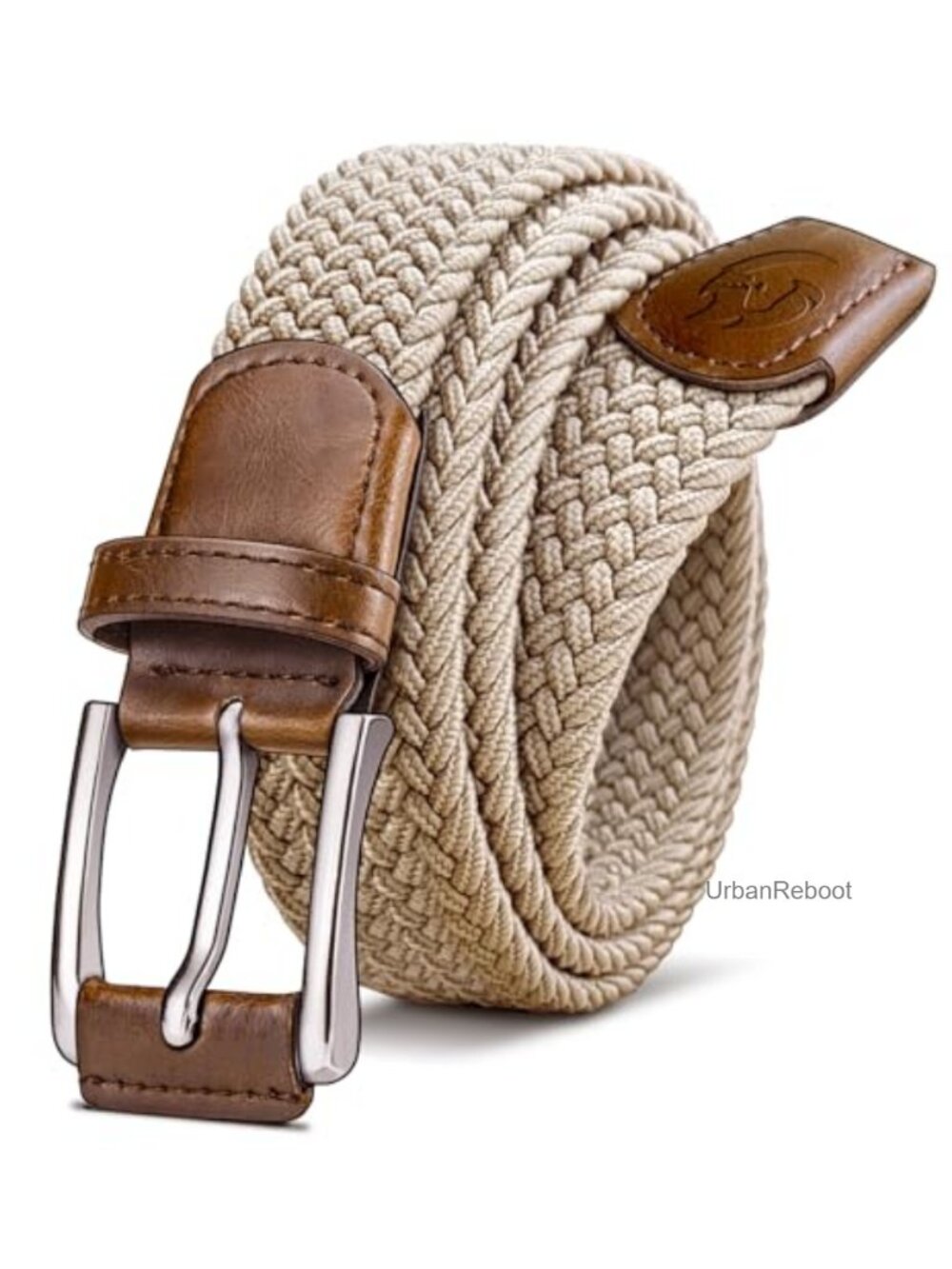 Stretch Braided Belt for Men - Elastic Woven Golf Belt - No-Hole Design - Nylon